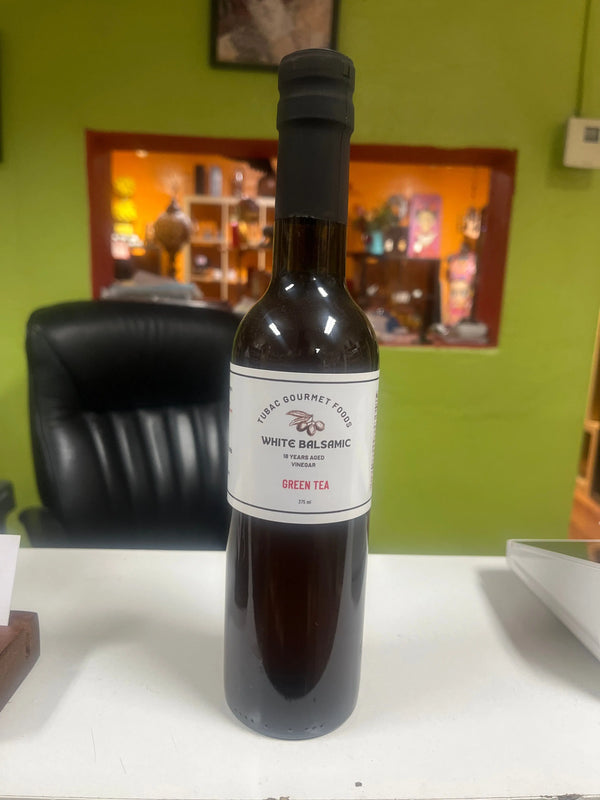 Vinagres balsámicos blancos de té verde, botella de 375 ml