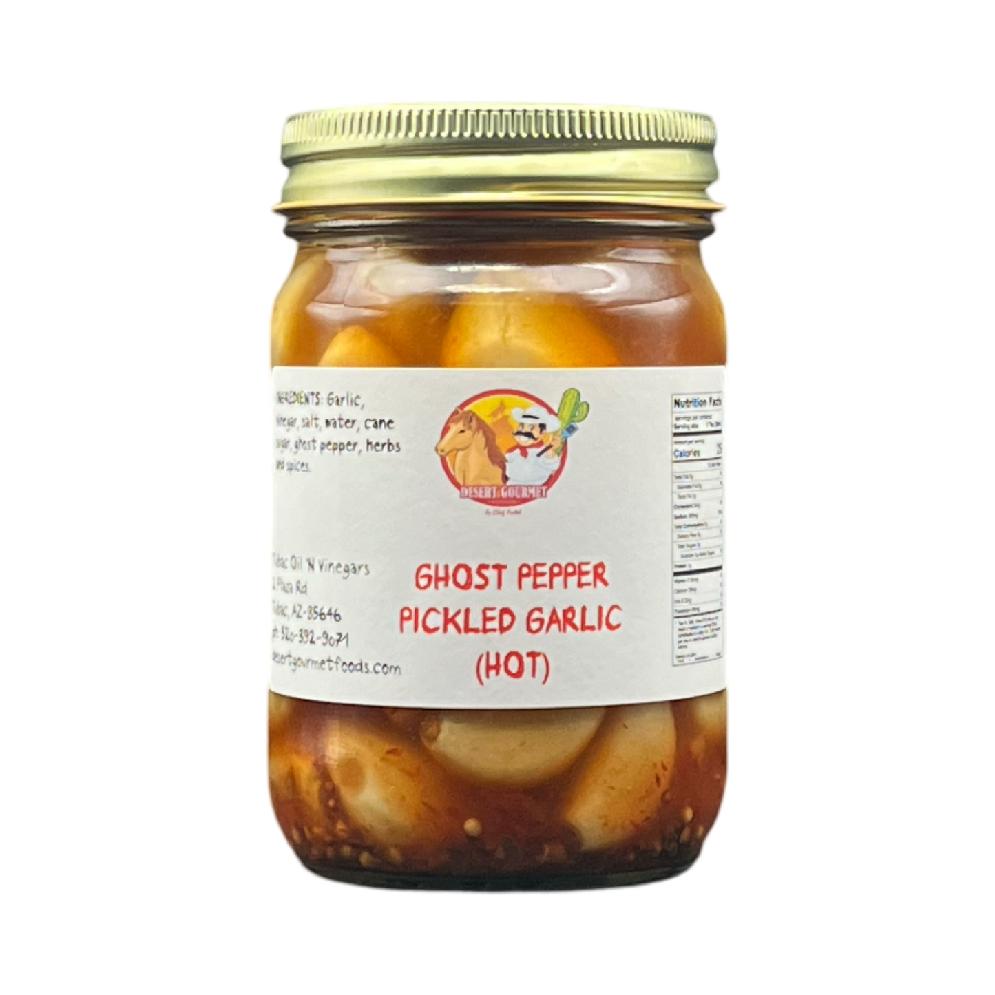 Ghost Pepper Pickled Garlic 12oz.