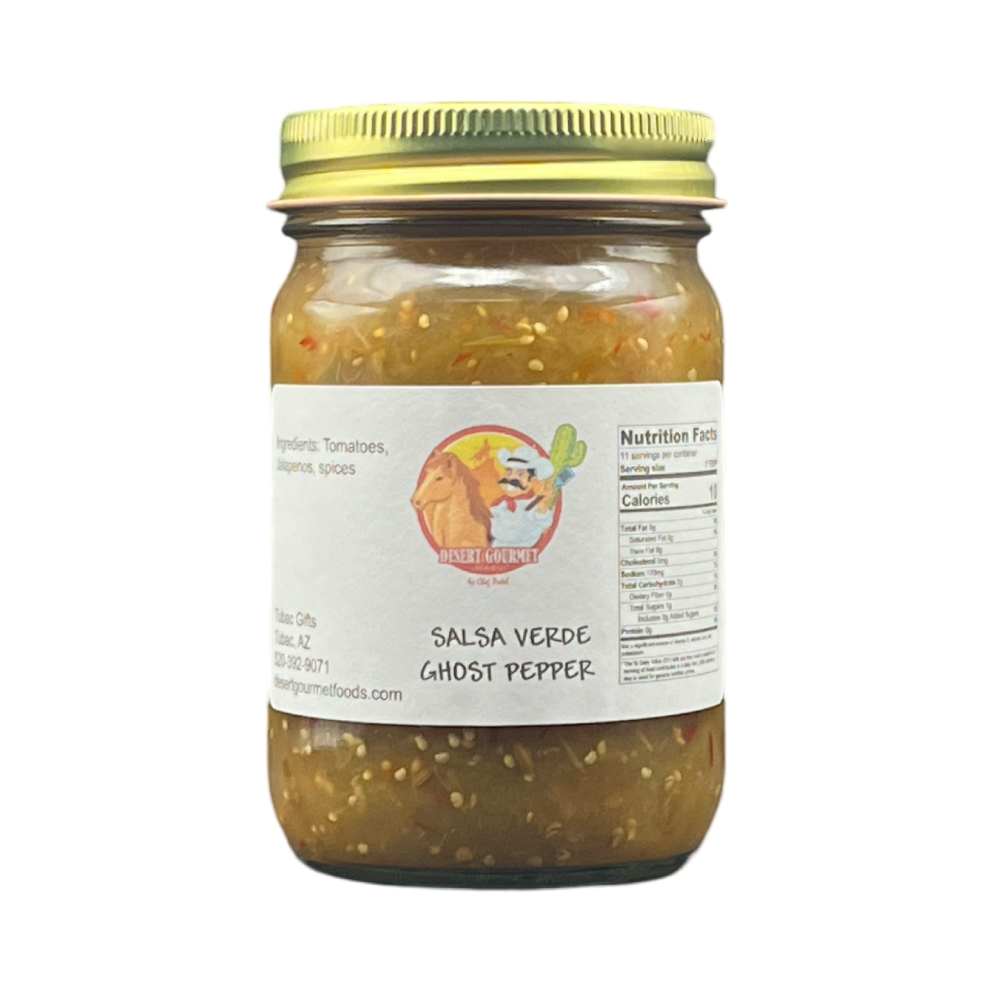 Salsa Verde Ghost Pepper (Super Hot) 12oz.