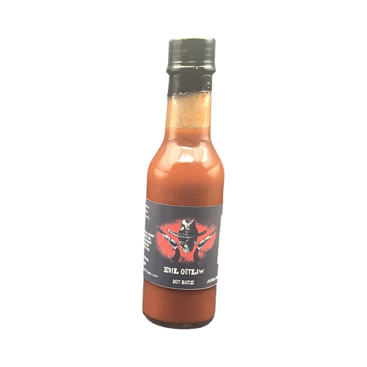 Evil Outlaw Hot Sauce. 5 oz Bottle.