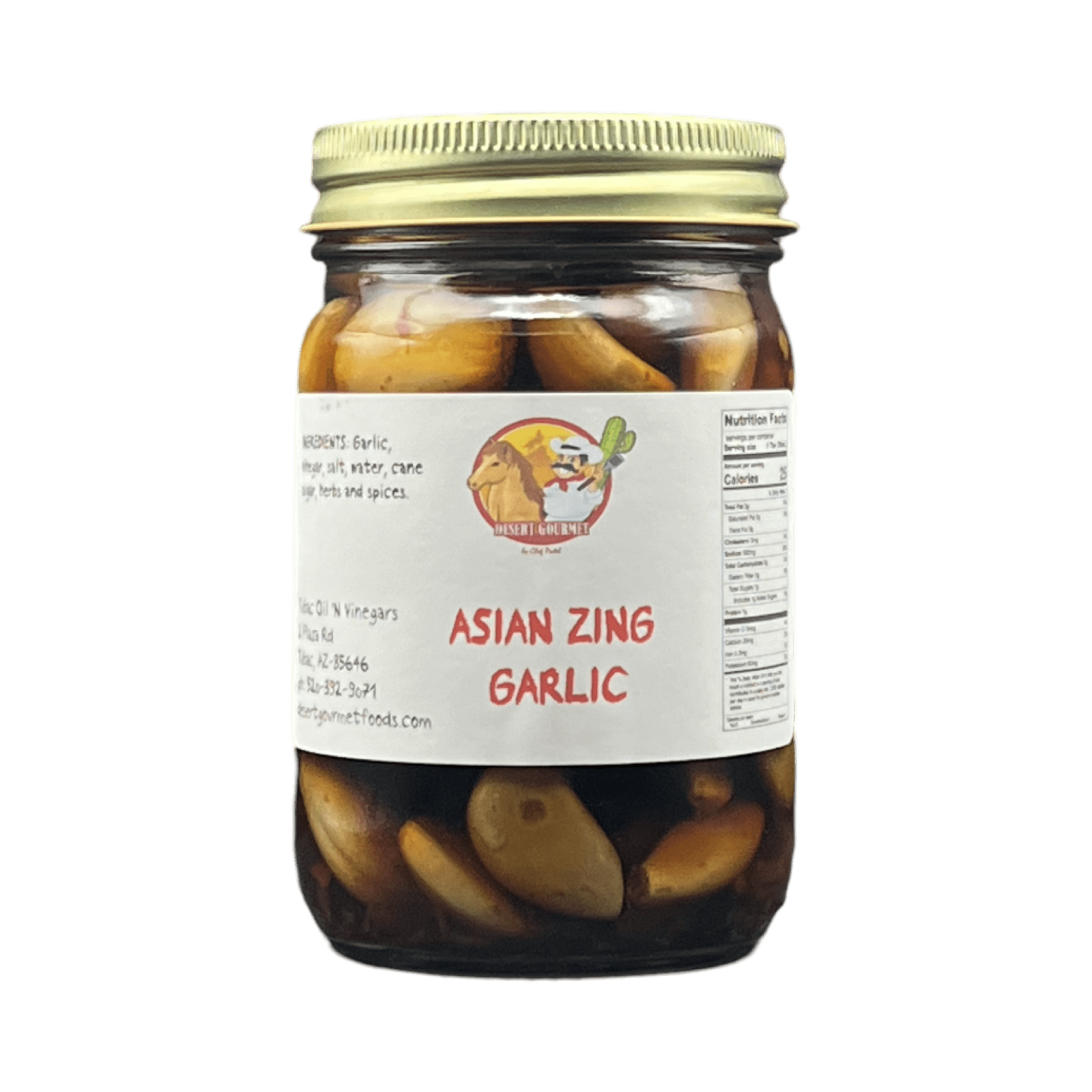 Asian Zing Pickled Garlic 12oz. - Tubac Gourmet Foods