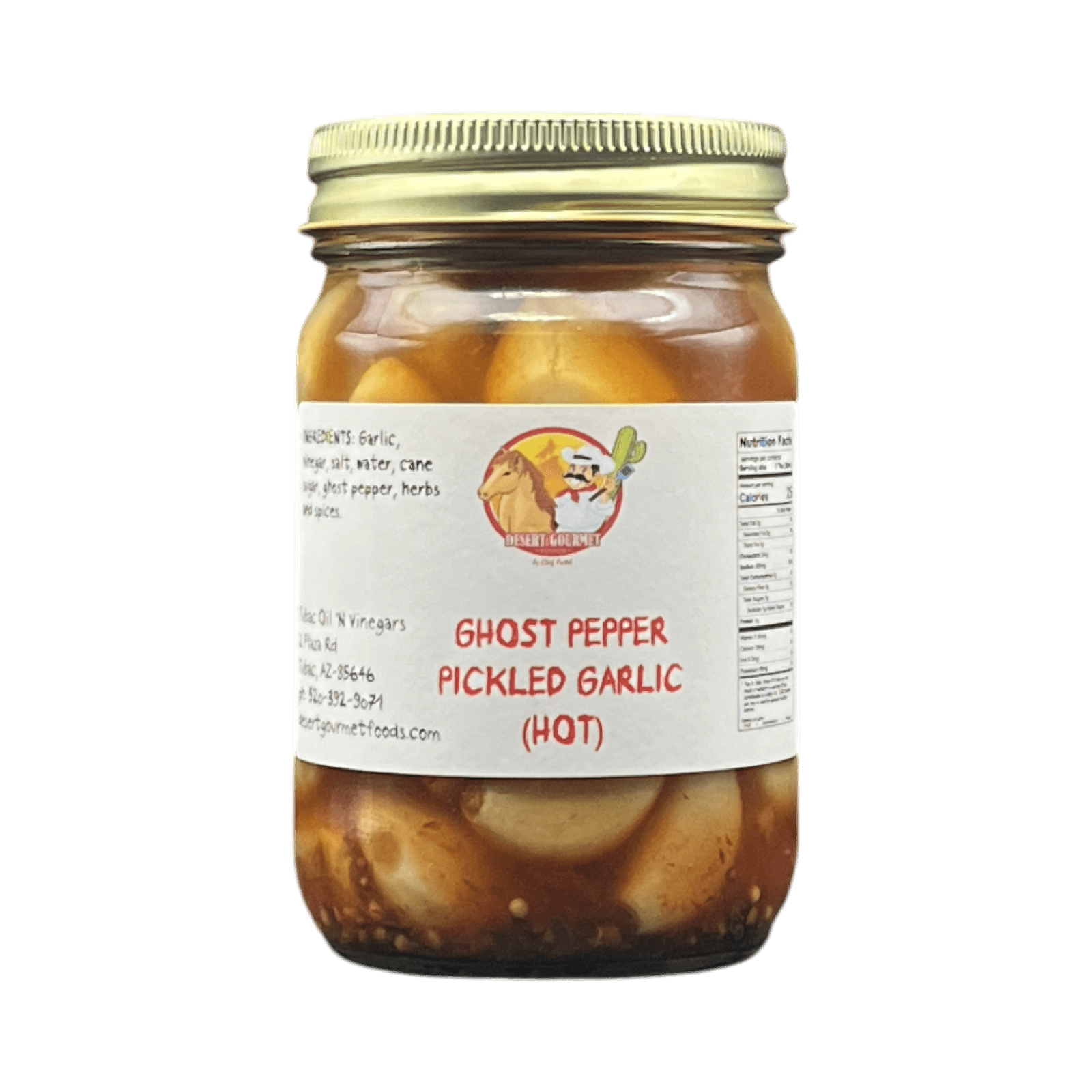 Ghost Pepper Pickled Garlic 12oz. - Tubac Gourmet Foods