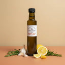Rosemary Garlic Lemon White Balsamic Vinegar 250ml bottle on warm terracotta surface