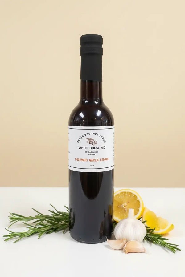 Rosemary Garlic Lemon White Balsamic Vinegar 375ml - Tubac Gourmet Foods