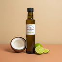 Coconut Lime White Balsamic Vinegar 250ml bottle on warm terracotta surface