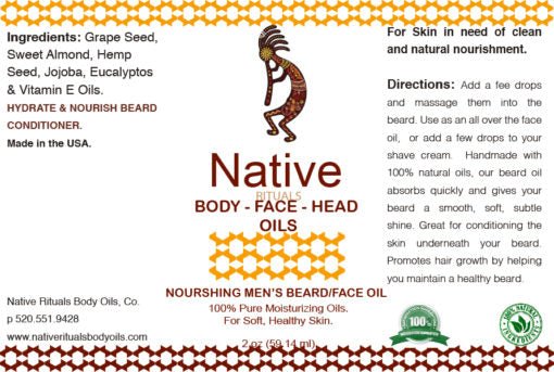 Nourishing Men’s Beard/Face Oil, 2oz - Tubac Gourmet Foods