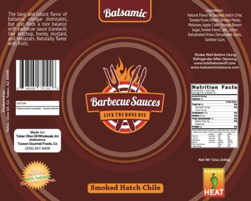 Smoked Hatch Balsamic BBQ Sauce. 12 oz. - Tubac Gourmet Foods