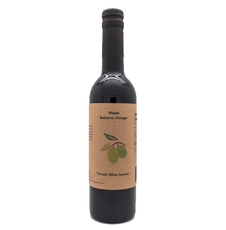 Maple Dark Balsamic Vinegar, 375 ml bottle.